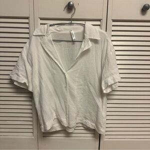 Fabletics Cotton White Button Down Shirt